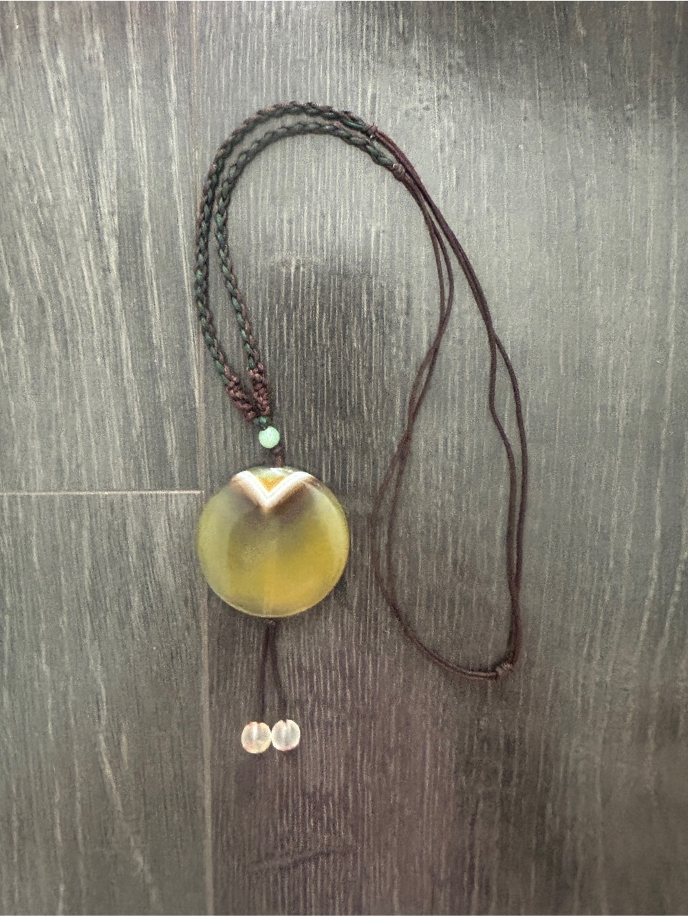 Women's Boho Natural Agate Gemstone Circle Pendant Necklace Cord